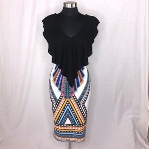 Tribal High Waisted Pencil Skirt